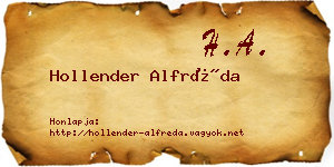 Hollender Alfréda névjegykártya